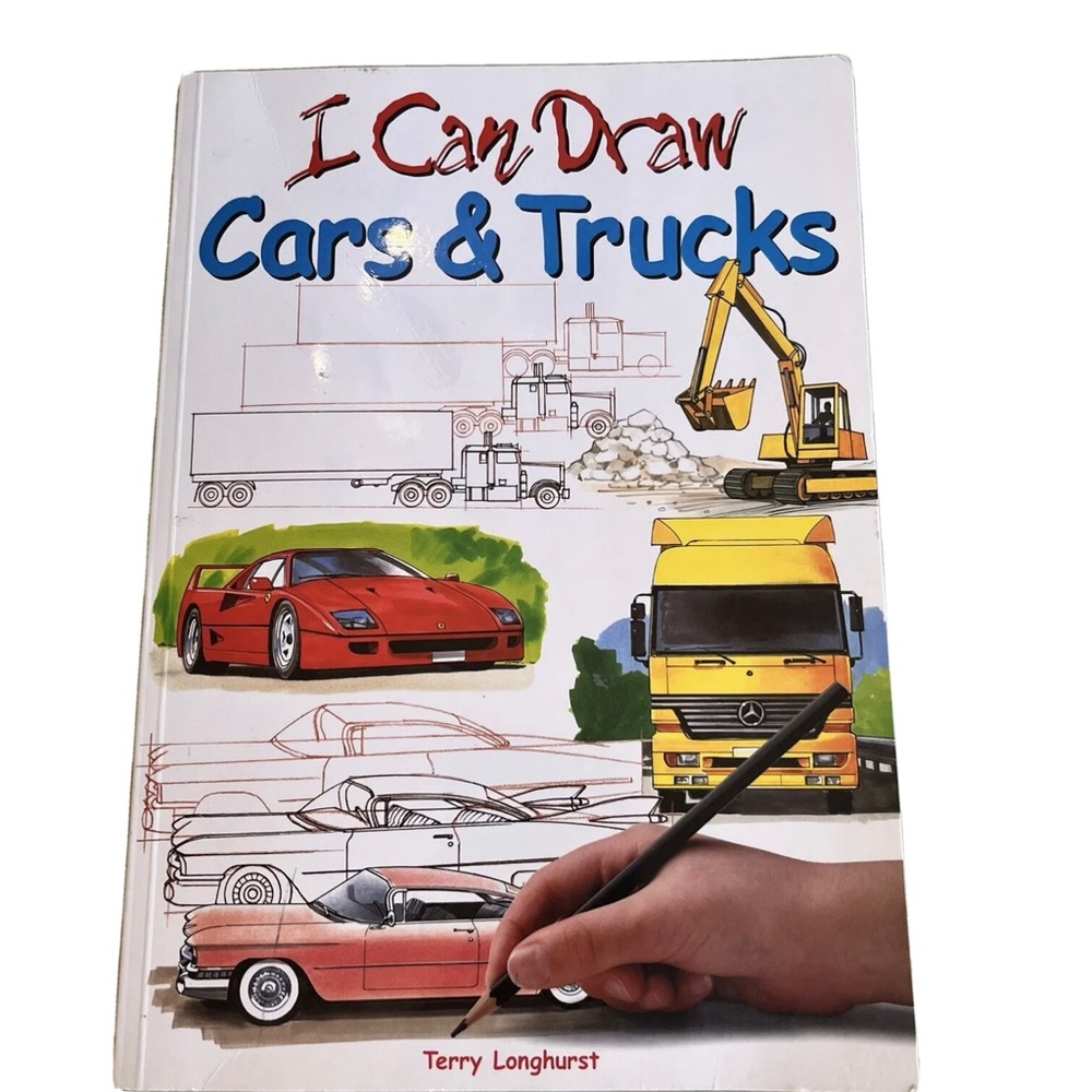 I CAN DRAW CARS & TRUCKS Book By Terry Longhurst Children’s How To Drawing Art